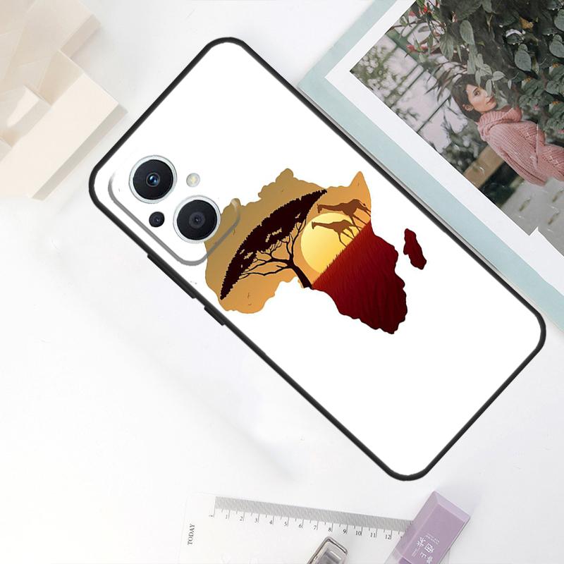 Чехол-карта Африки География для OPPO Reno 11F 4Z 5Z 8T 10 Pro 4 6 7 8 5 Lite OPPO Find X6 Pro X2 X3 X5 Lite Обложка