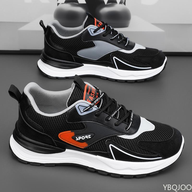 Fashion Spring Autumn New Breathable Comfortable Mesh Sneakers MenTrendy Versatile Thick Bottom Casual Running Shoes