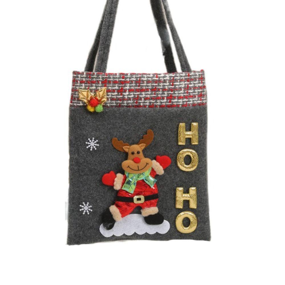 Фланелевые рождественские сумки-тоут, мультяшные конфетные мешки, прочные подарочные мешки для детей, рождественские подарки