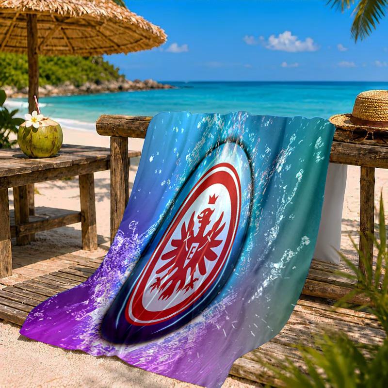 Eintracht FC Crest Beach Towel Microfiber Beach Towel, Lightweight and Quick-Dry, for Summer Travel, Swimming Pool Fan Birthday Gift