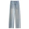 Women's Light Straight-Leg High-Waist Jeans - 2025 Spring Collection, Slimming Loose Fit For Spring & Autumn