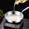 304 Stainless Steel Wok Frying Pan Non-Stick Pan Uncoated Kitchen Cookware Gas Stove Induction Universal Saucepan Fried Steak