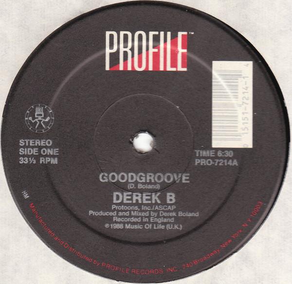 12-дюймовая пластинка DEREK B - Goodgroove PRO7214 Profile Records 1988 США Рэп и хип-хоп/R&B Б/У
