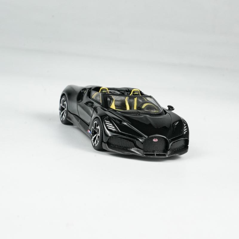 МИНИГТ 1:64 Bugatti W16 Mistral Черный литой автомобильный модель 1058
