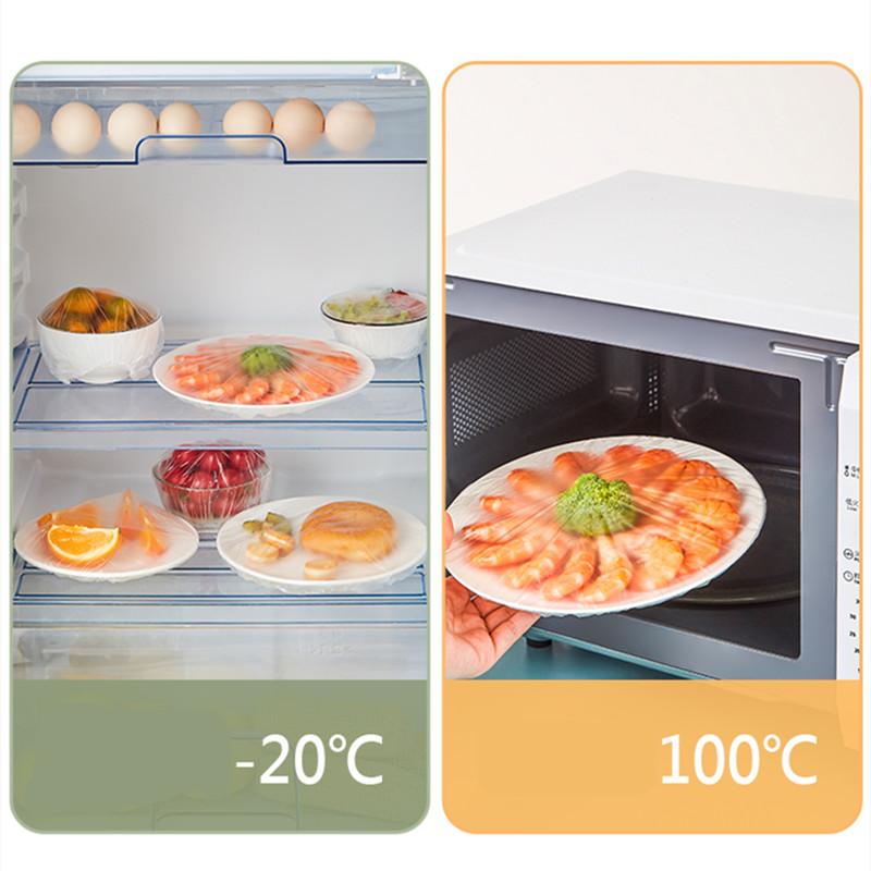 50/100PCS Disposable Food Cover Plastic Wrap Elastic Food Lids For Fruit Bowls Cups Caps Storage Kitchen Fresh Keeping Saver Bag