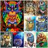 5D DIY Diamond Painting Owl Cross Stitch Kit Full Drill Round Diamond Embroidery Animal Mosaic Art Picture of Rhinestones Decor