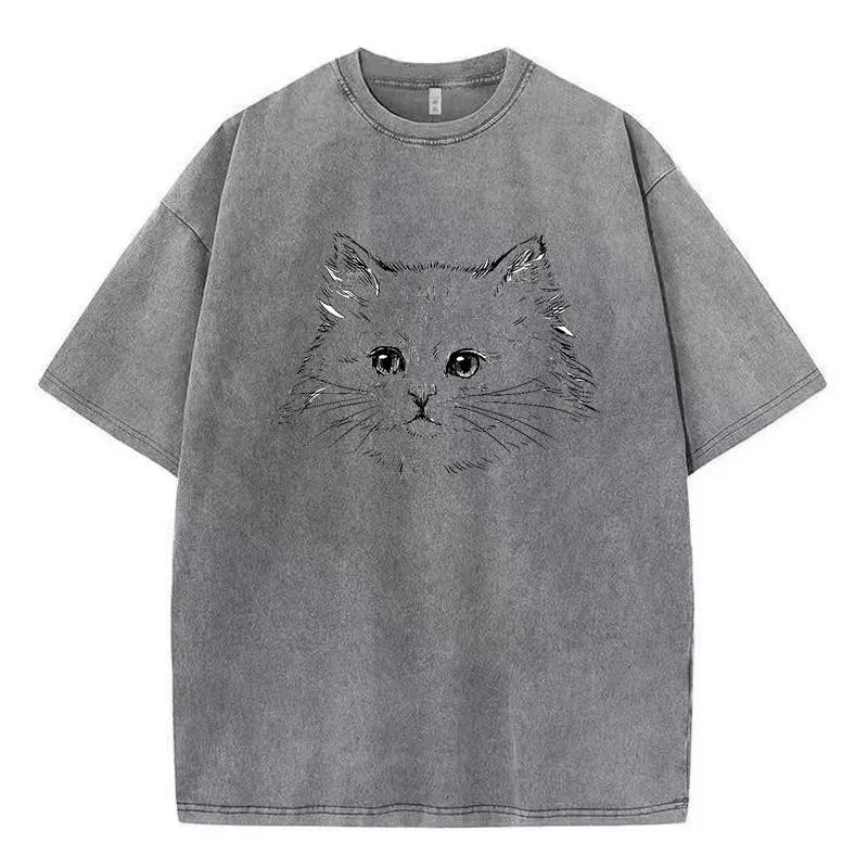 Tshirts for Men Adults Kid Cute Aristocratic Cat Printed Graphic Soft Washed Cotton High Quality Workmanship T-Shirt
