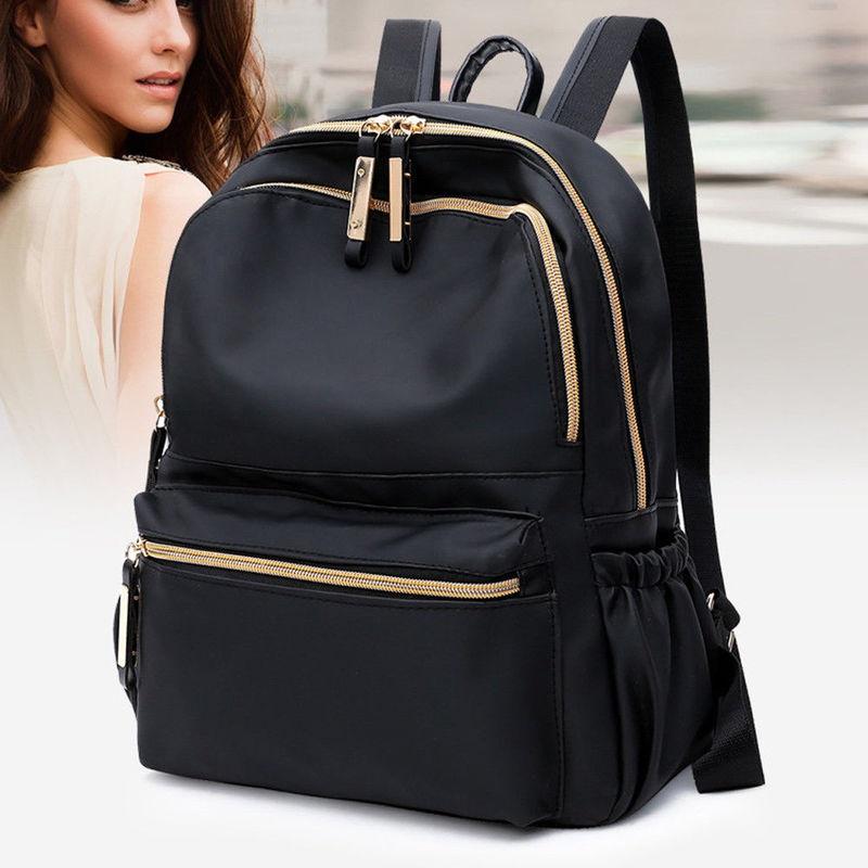 Casual Oxford Backpack Women Black Waterproof Nylon School Bags for Teenage Girls Travel Tote Backpa