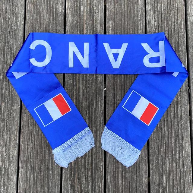 14x130cm National Team Football Fans Scarf France Tassel Flags Scarf Party Commemorative Souvenir