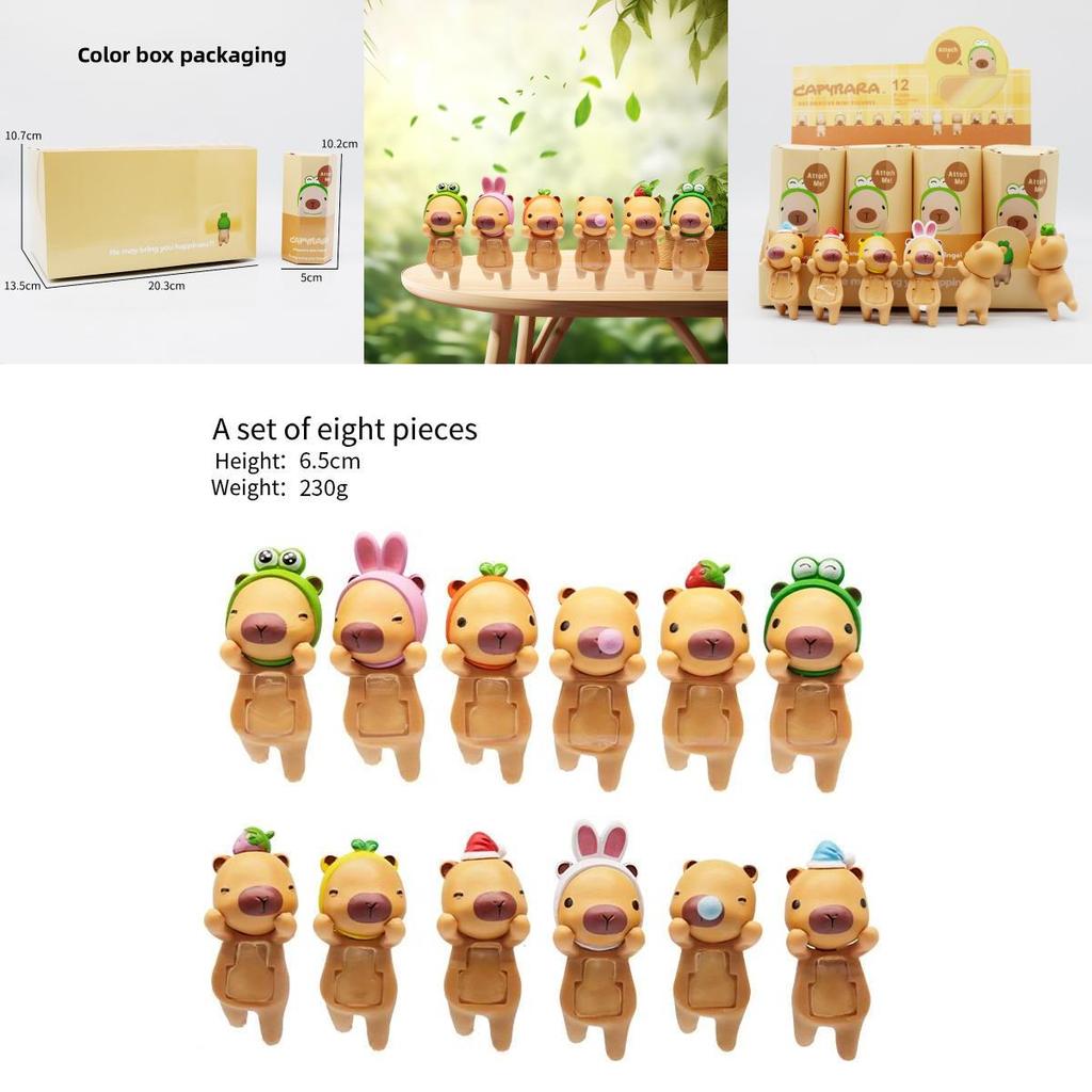 Милая мультяшная лягушка, кролик, повязка на голову, шапочка для сна, модель капибары с сборкой для домашнего декора и игры