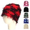 Couple Winter Hat Solid Color Fuzzy Ripped Knitted Elastic Anti-slip Warm Soft Head Protection Hip Hop Unisex Beanie Skullies Cap Winter Headgear