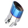 Chrome Blue Stainless Steel Universal Car Curved Exhaust Pipe Rear Muffler Tip Tail Throat
