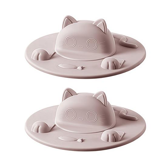 Силиконовая крышка для кружки с дизайном кошки, герметичная крышка для стакана с прорезью для чайного пакетика, термостойкая, нескользящая, безопасная для микроволновой печи, крышка для кружек для кофе, чая, молока