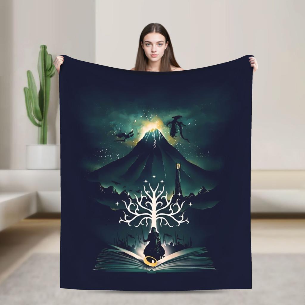 Оригинальное Дерево Л-Лорды Колец Фланелевое Одеяло Мягкие Прочные Покрывала для Спальни Тренд Покрывало Покрывало на Диван