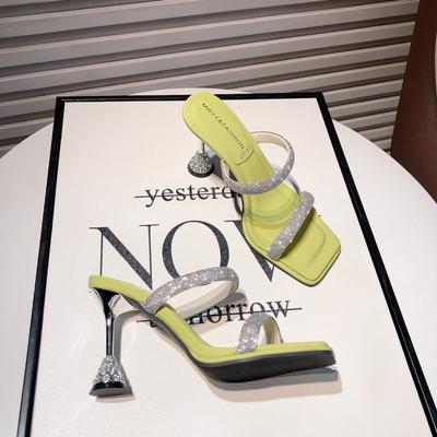 Мода Свадебные Стилет Модные Женские Удобные Сандалии Кристалл 2024 Высокий Каблук Вечеринка Выпускной Обувь Блеск Стразы Женщины