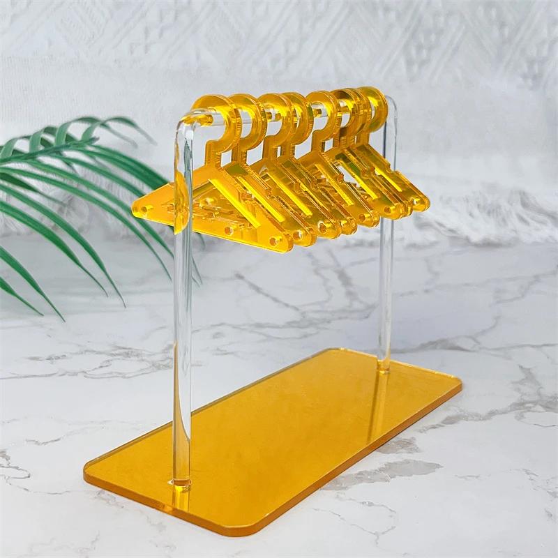 Coat Hanger Shape Acrylic Earrings Display Stand Polymer Clay Soft Pottery Earrings Holders Tabletop Jewelry Display Organizers