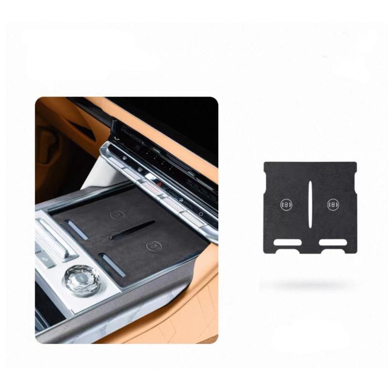 For Zeekr 9X 2025 2026 Center Console Wireless Charging Suede Decor Sticker Anti-scratched Sticker Accessories