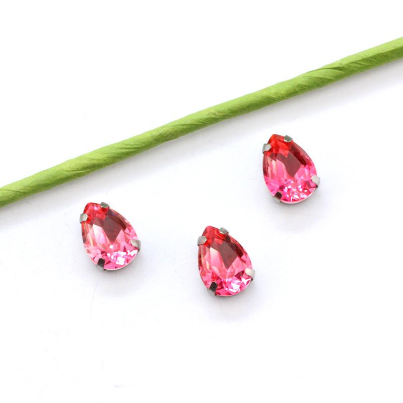 Серебряный коготь Капля Турмалин Бриллиант Градиентный драгоценный камень для DIY ювелирных изделий, обуви, сумок - 10x14 мм Кристальный камень.