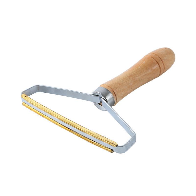 Многоразовая двусторонняя портативная щетка для удаления волос с деревянной ручкой для одежды и мебели