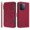 Для Xiaomi Redmi 15C 5G (США) (173мм)/Xiaomi Redmi 15C 4G (США) (173мм) Кожаный чехол с цветочным тиснением в виде бабочки, кошелек на молнии, подставка, крышка с ремешком на запястье