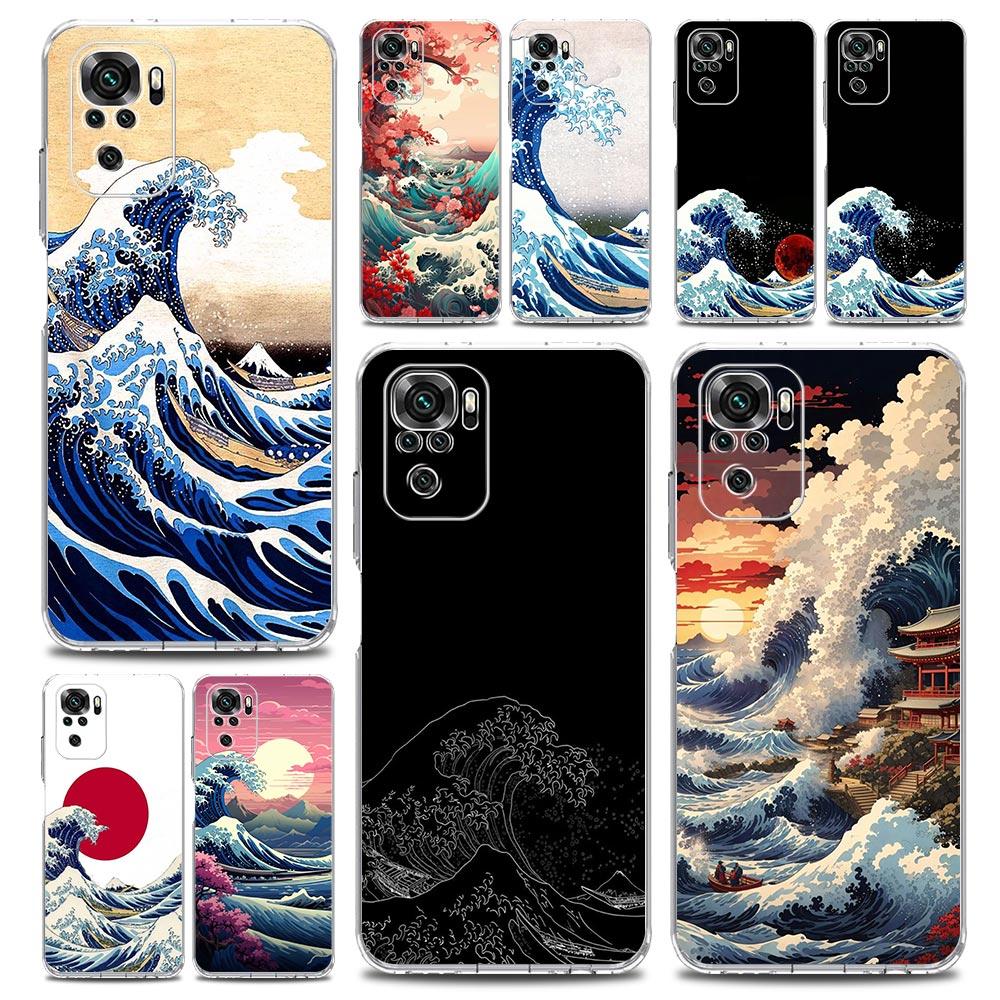 Phone Case For Xiaomi Redmi Note 13 12 5G 9S 9 8 10 11 Pro Plus 4G 9T 13C 12C10C 9C 9A 7 Cover Japan The Great Wave Of Kanagawa