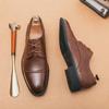 2024 Spring Fashion Men Office Suit Business Leather Mens Dress Brown Black Male Soft Casual Formal Wedding Party Oxford Shoes
