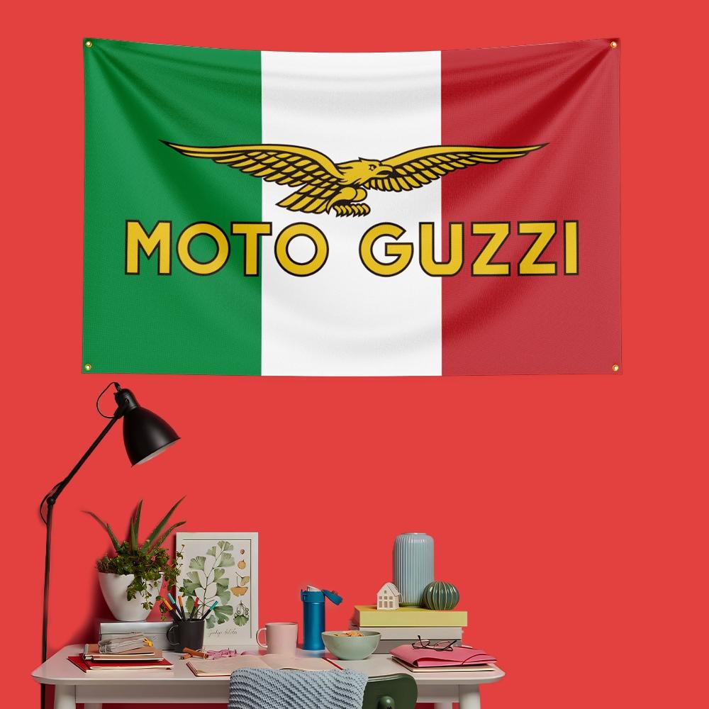 Motoguzzi Motorcycle Flag 3x5 Ft 90x150cm Polyester Decorative Banner Tapestry For Motorcycle Fans Garage Bedroom Wall Decorati