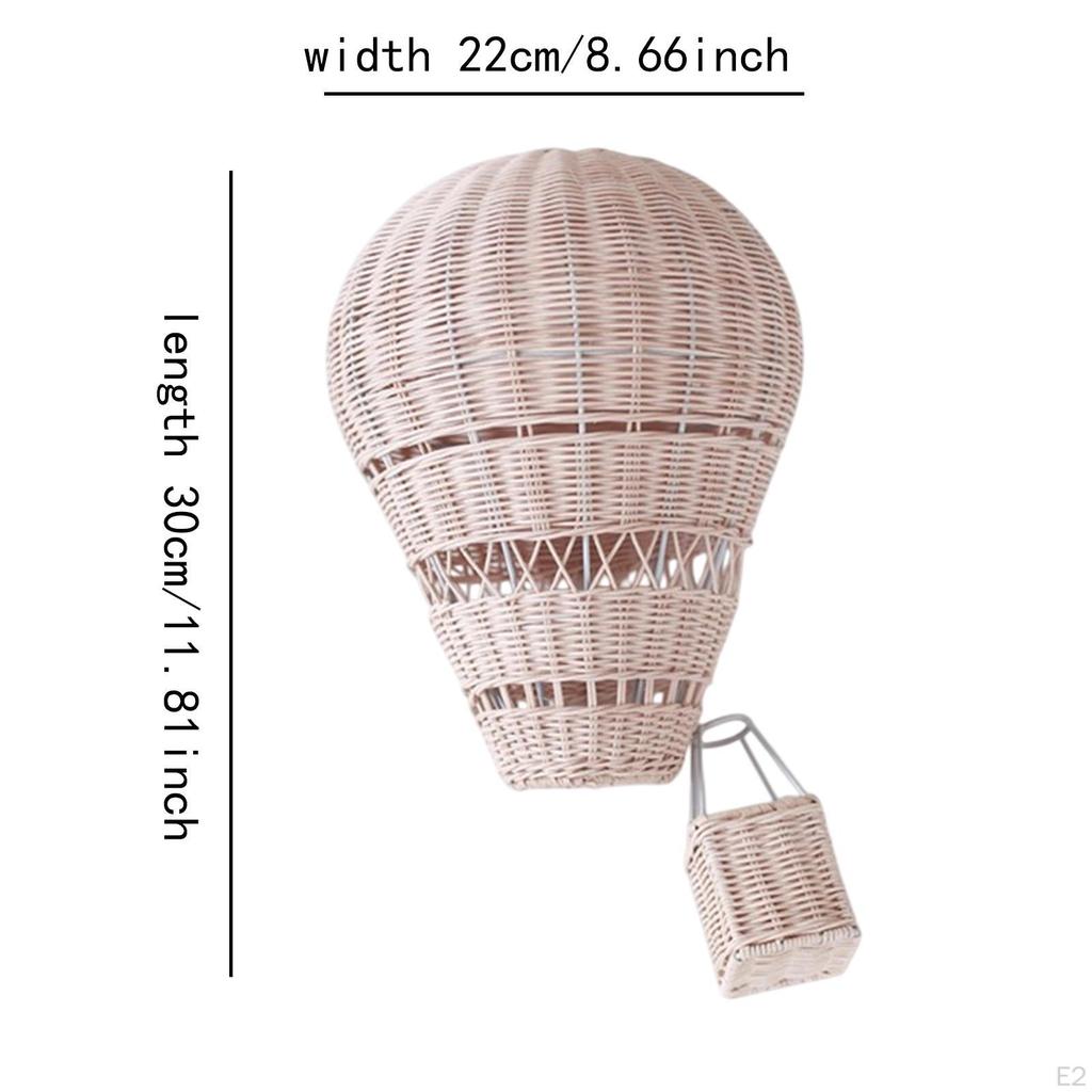 Wall Hanging Rattan Woven Air Balloon 30x22cm Multipurpose Backdrop Pendant Decor Photography