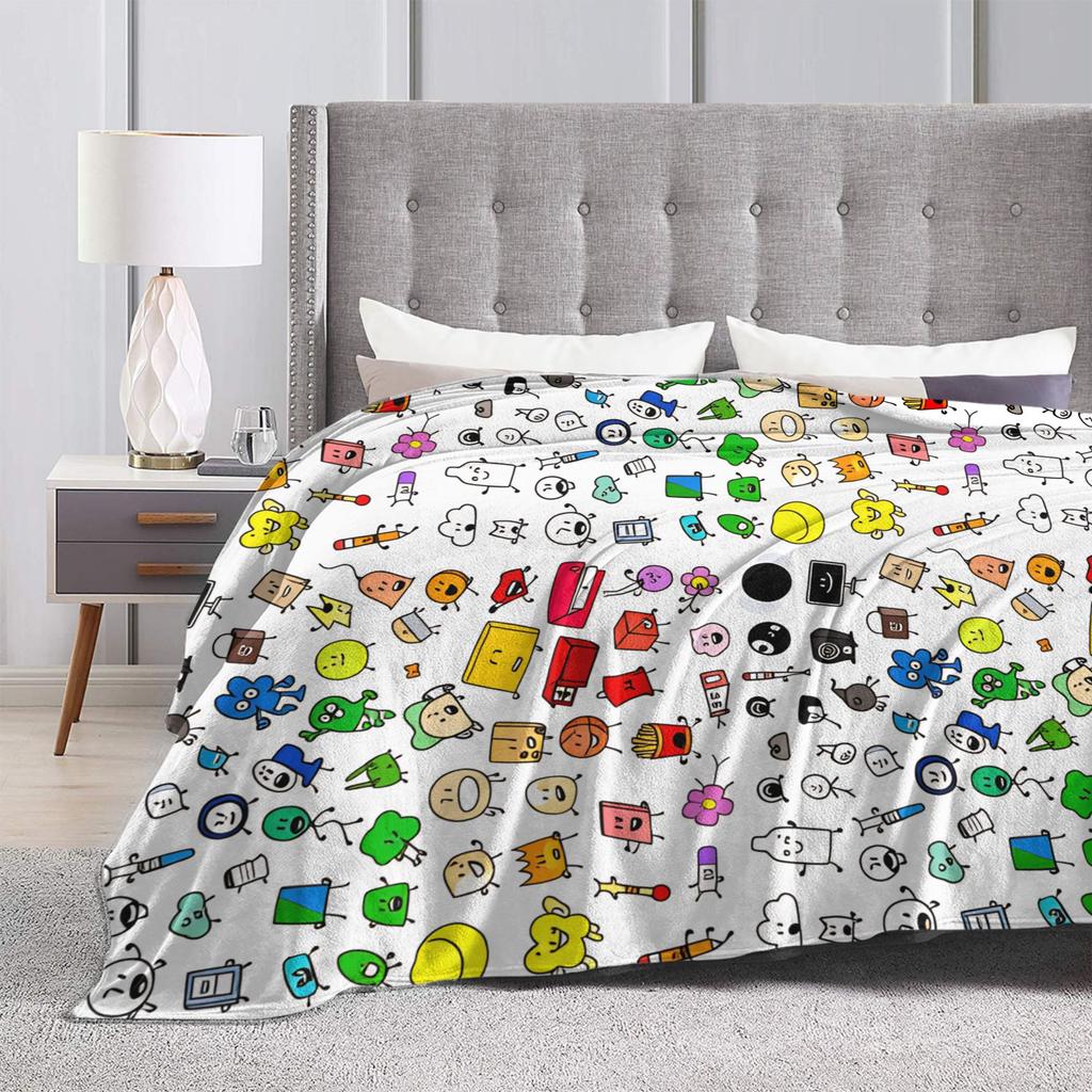 Super Soft Blanket Camping BFDI All Characters Throw Blanket BFDI Flannel Bedspread For Bedroom Pattern Sofa Bed Cover