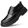 Fashion Spring Autumn Leather Platform Loafers for Men Designer Soft-soled Casual Men Leather Shoes Male Black Business Men's Dress Shoe