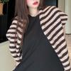 Plush Striped Scarf Korean Style Cape Wraps Fashion Knitted Triangle Scarf  Women/Men
