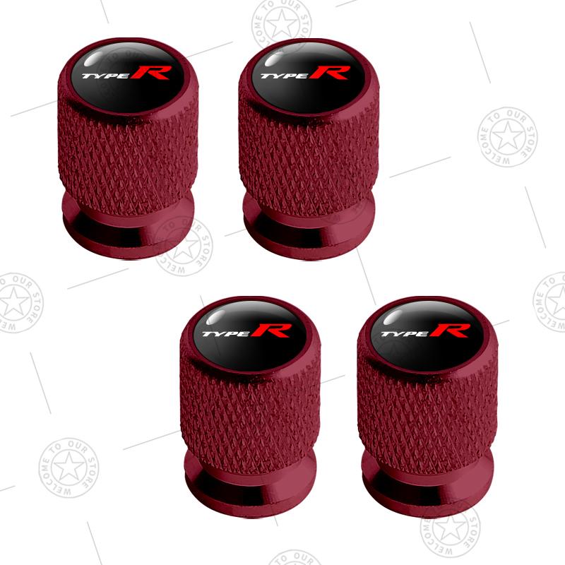 4pcs Mugen Power Typer Logo Car Wheel Tire Valve Caps Air Stem Aluminum Accessories For Honda Civic Fit Jazz Accord Inspire City ajw256