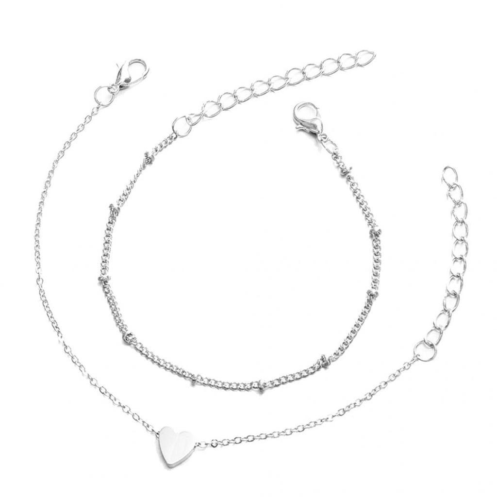 2 шт./компл. модные браслеты-цепочки в форме сердца из сплава для женщин, браслеты для вечеринок, ювелирные изделия, подарок