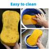 High-Density Car Wash Sponge 8-Shaped Yellow Cleaning Tool for Vehicle Maintenance Absorbent Sponge Effective Foam and Easy Storage