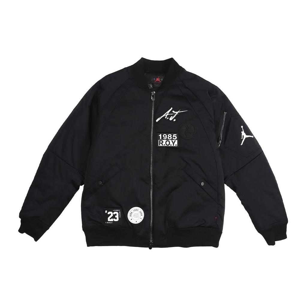 Jordan Куртка-бомбер MA-1 с нашивкой-логотипом и полиэстеровой застежкой-молнией с алфавитом Мужские куртки черные CK1358-010