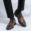 Fashion Brogue Lacquered Men's Leather Shoes Fashionable British Style Outdoor Leisure Business Party Wedding Dress Plus Size Shoes