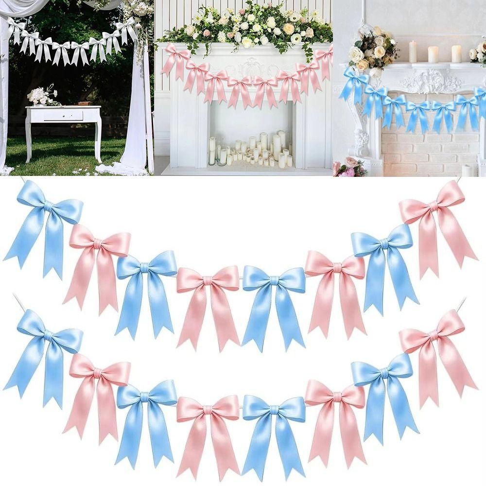 Bowknot Bow Garland Banner Satin Ribbon Garland New Bowknot Garland Birthday Party