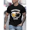 Universal Love Funny Beer Print Men T-Shirts Breathable Tee Clothes Summer Streetwear Oversized T-shirts Loose Short Sleeve Tops