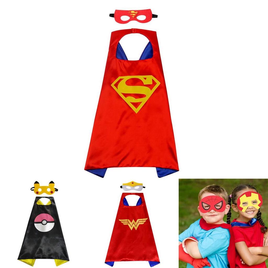 Набор детских плащей супергероев ярких цветов и из высококачественных тканей для веселой игры