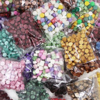 41-цветные смешанные восьмиугольные гранулы сургуча - 100 штук для опечатывания штемпельной подушкой