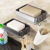 Wall-Mounted Double-Layer Soap Dish and Bathroom Rack - Punch-Free Drainable Design