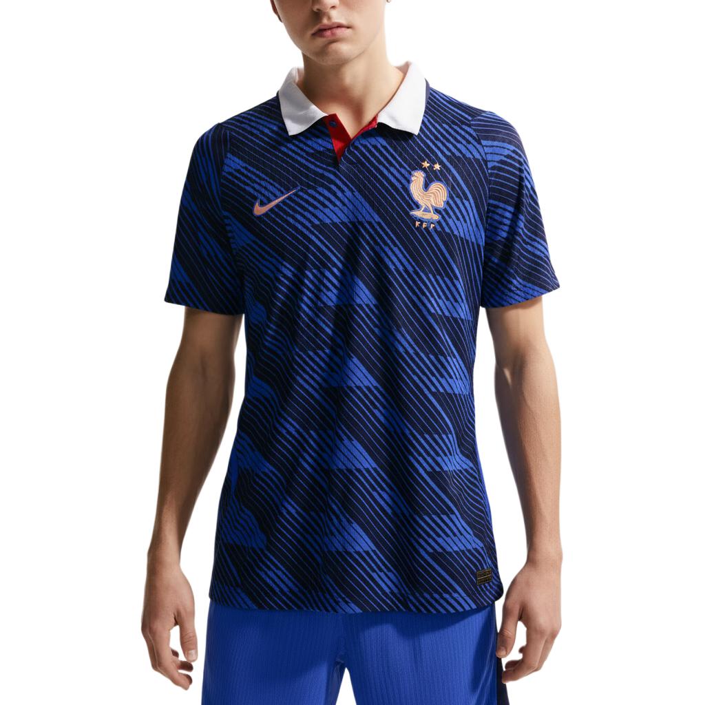 Nike Франция 2026 Матч Домашняя игра Королевский/Затемненный синий/Белый/Металлический медный Мужские Топы IB5158-480
