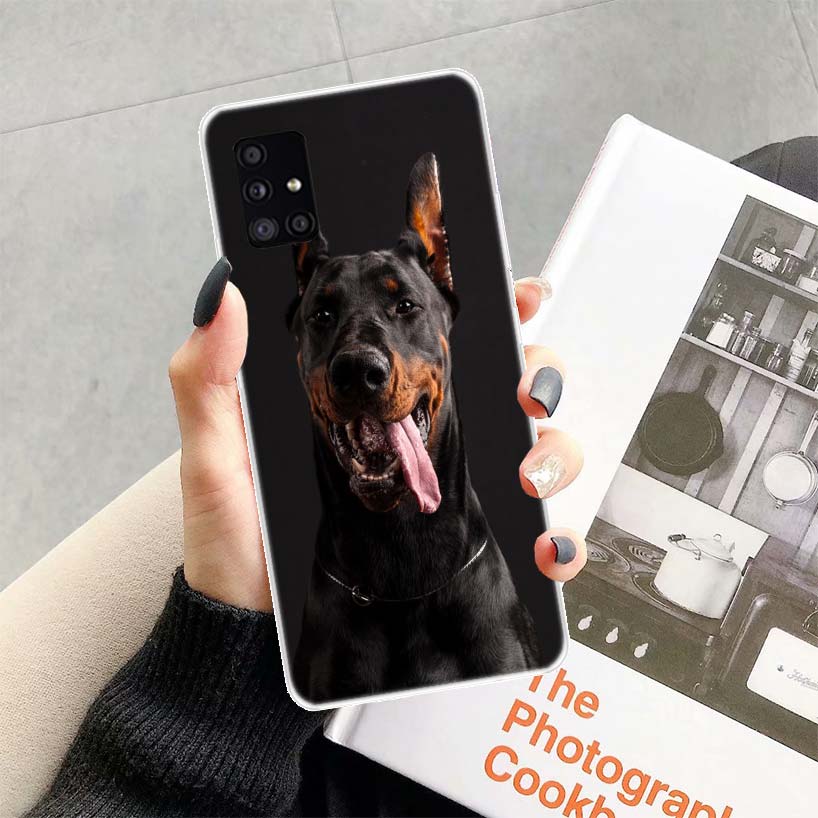 Чехол для телефона с изображением собаки доберман для Samsung Galaxy A13 A14 A15 A16 A17 A53 A54 A55 A56 A33 A34 A35 A36 A23 A24 A25 A26 A05S Galaxy