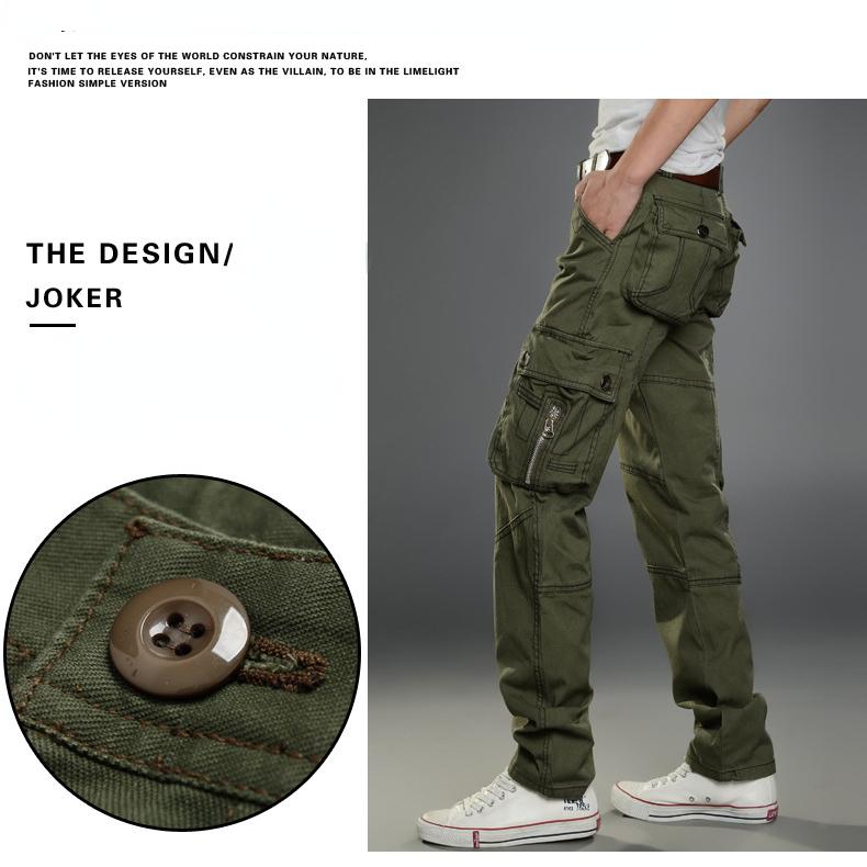 Высококачественные повседневные брюки для мужчин, свободные брюки-карго с несколькими карманами, модные черные брюки для работы