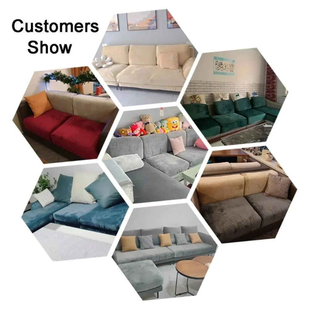 Супер мягкие бархатные чехлы для диванов, эластичный чехол для дивана, съемный противопыльный чехол для дивана, однотонный чехол для гостиной, домашних животных, собак