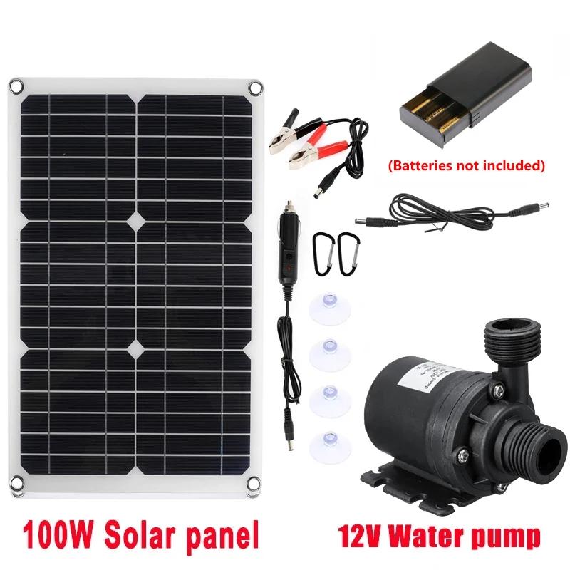 100 Вт 800 л/ч бесщеточный солнечный водяной насос монокристаллический кремний низкий уровень шума непрерывная работа насосы для пруда садовый декор набор инструментов