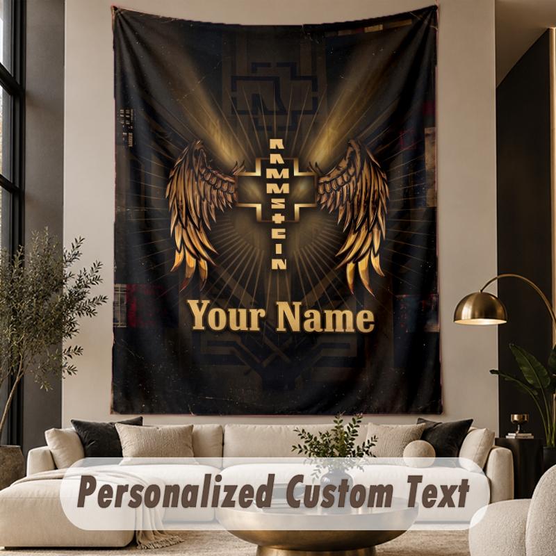 Custom Text Tapestry Rammstein Print Wall Tapestry Indoor Living Room Wall Decor