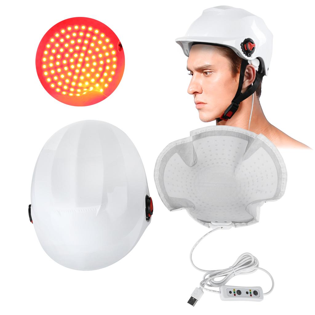 102pcs Lamp Beads Red Light Therapy Hair Loss Treatment Device Hair Growth Helmet White