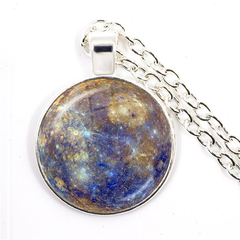 Серебряное ожерелье с подвеской в виде планеты Солнечной системы, ожерелье с подвеской в виде галактической туманности, Вселенские украшения для женщин и мужчин, Подарок на день рождения