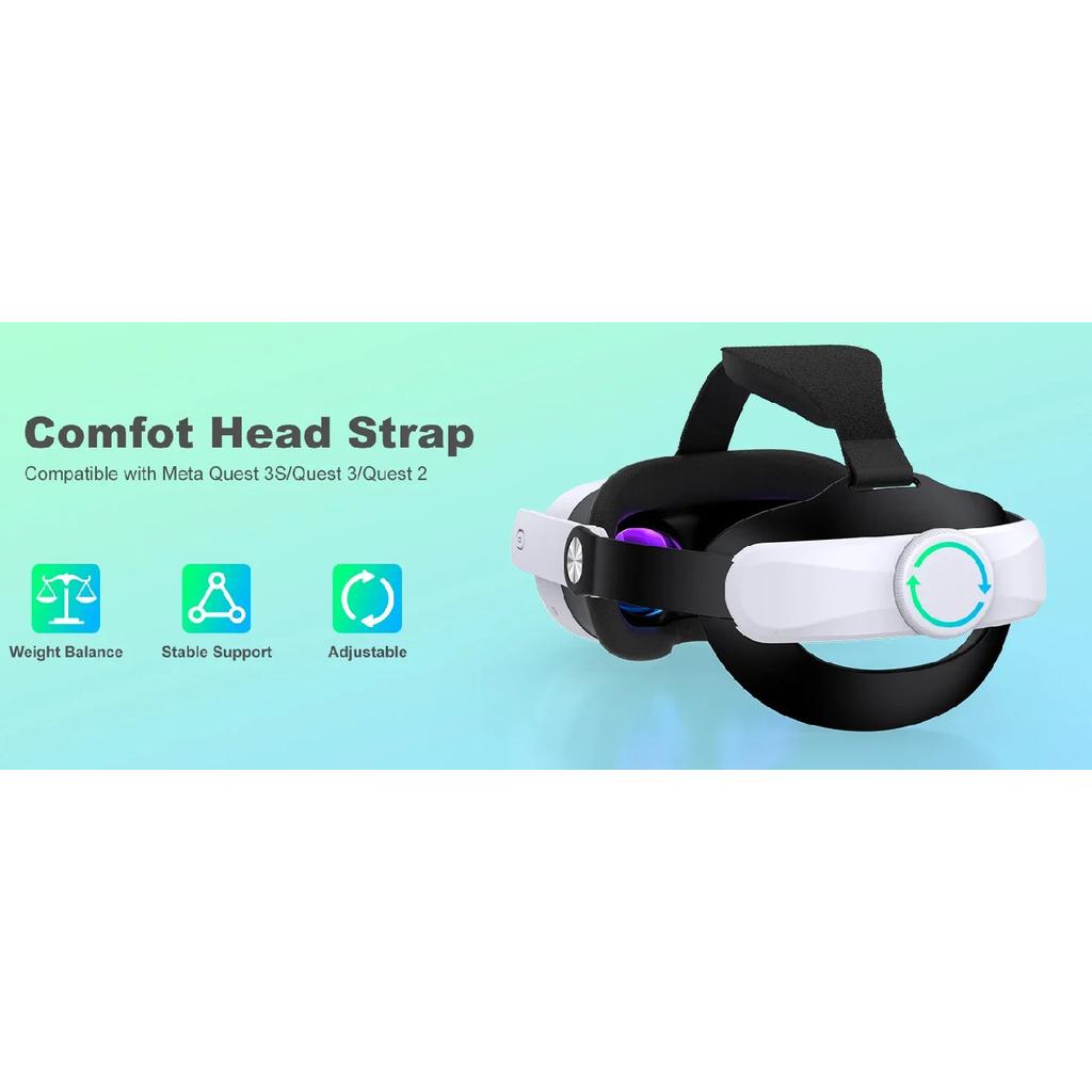 BEBONCOOL Adjustable Head Strap for Meta Quest 3S/Quest 3/Quest 2 Headstrap for VR Headset Accessories Enhanced Support